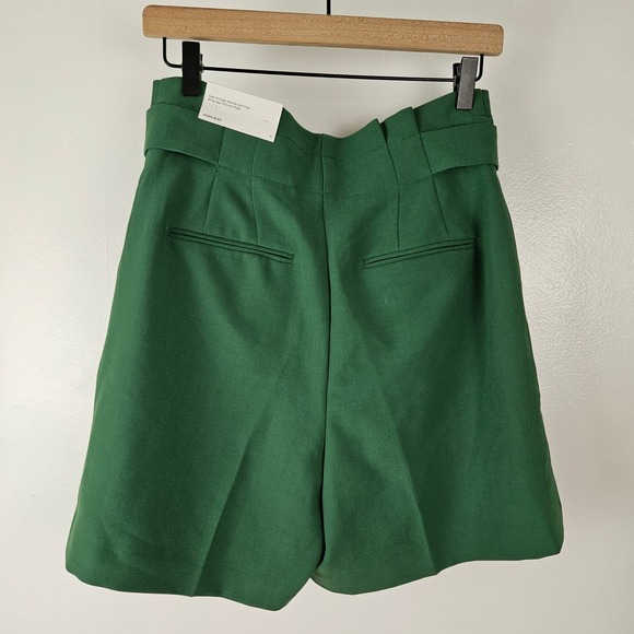 NEW Ann Taylor Paper Bay High Rise Dressy Shorts Sz 6 Green Pleated Office NWT - Picture 6 of 8
